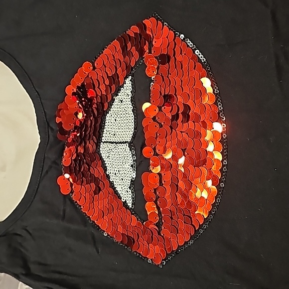 GBG Los Angeles Sequin Glitter red Lips size Large - Picture 6 of 6